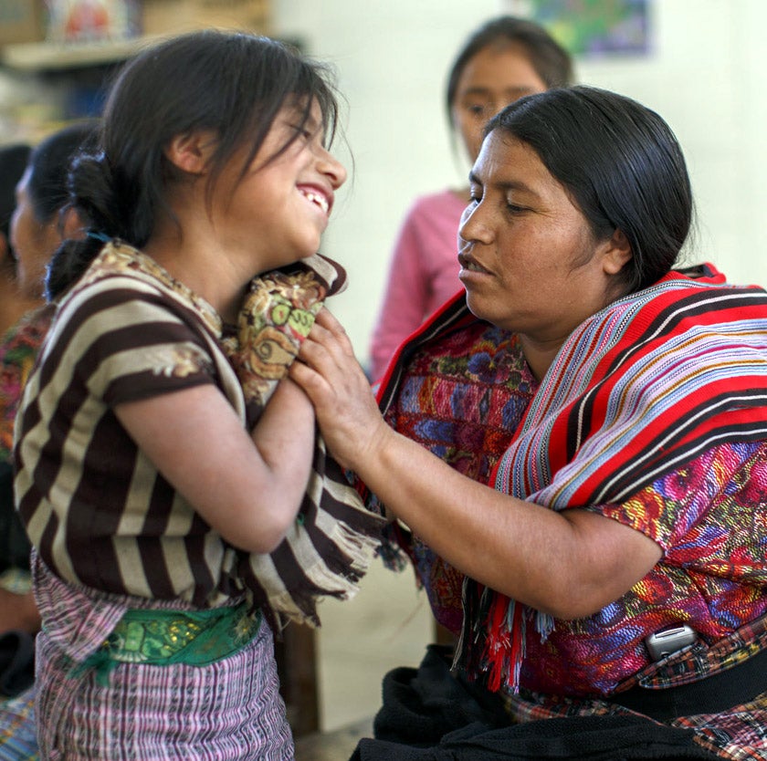 Indigenous mother and her daughter in Latin America