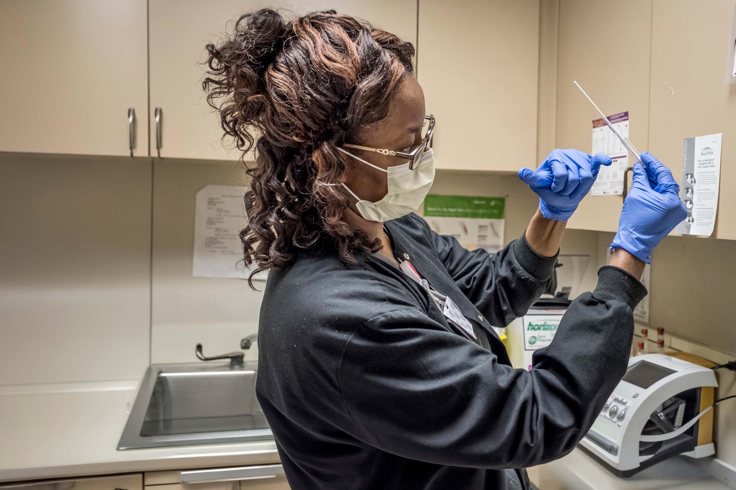 health worker in a lab