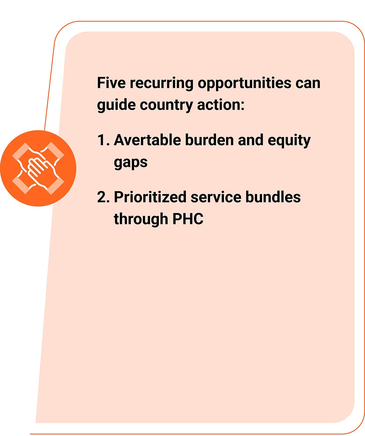 Five recurring opportunities can guide country action