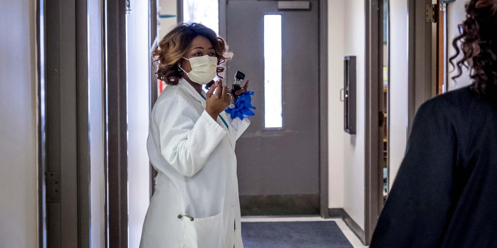 health worker in a hospital